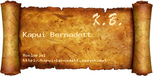 Kapui Bernadett névjegykártya