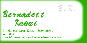 bernadett kapui business card